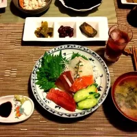 Snapdishの料理写真:お刺身、生麩、豆など|marikoさん