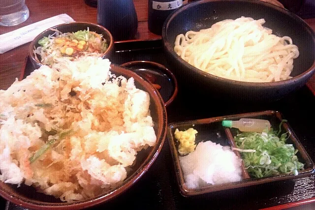 Snapdishの料理写真:かき揚げ丼とじゅ庵丼セット|柴田広総さん