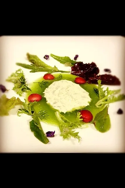 Crab salad, cucumber jelly and micro greens|Ignacio Virgenさん