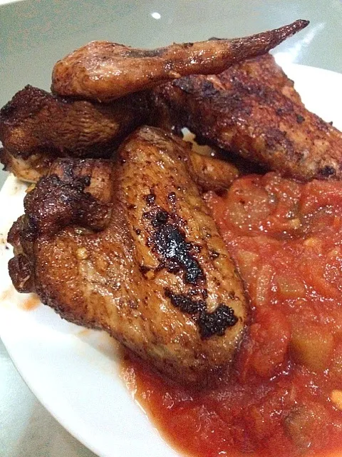 buffalo wings with salsa|sid valeraさん