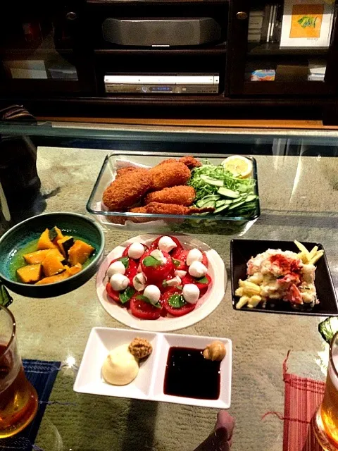 コロッケ・メンチカツ カプレーゼ 南瓜の麹煮 ポテトサラダ|fujiさん