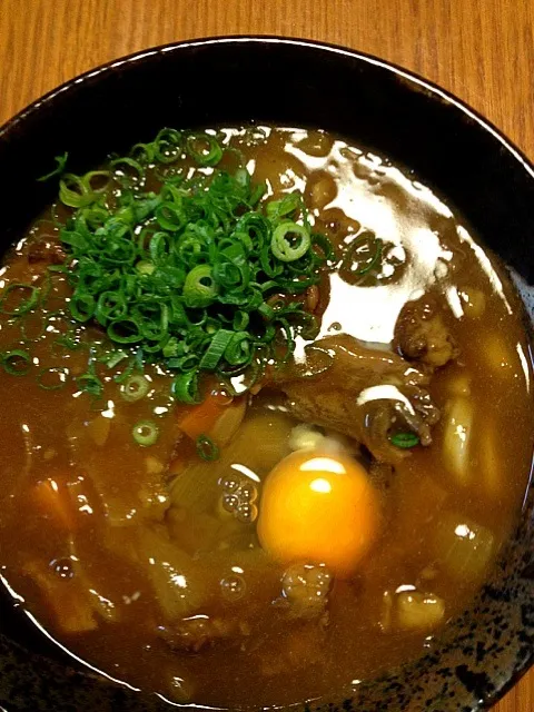 Snapdishの料理写真:牛すじカレー3日目、カレーうどん(^_^)|かまさん