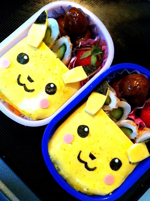 Snapdishの料理写真:ピカチュウ弁当|えりかさん