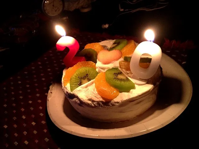 Snapdishの料理写真:彼氏の誕生日に手作りケーキ❤|みかんさん