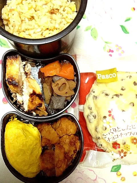 高３男子の本日のお弁当。私の担当は、カジキの味噌漬け焼き。 #お弁当 #弁当|Takashi H.さん