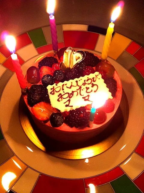 B'day cake＊2日遅れw＊|あみん´ω`)ﾉさん