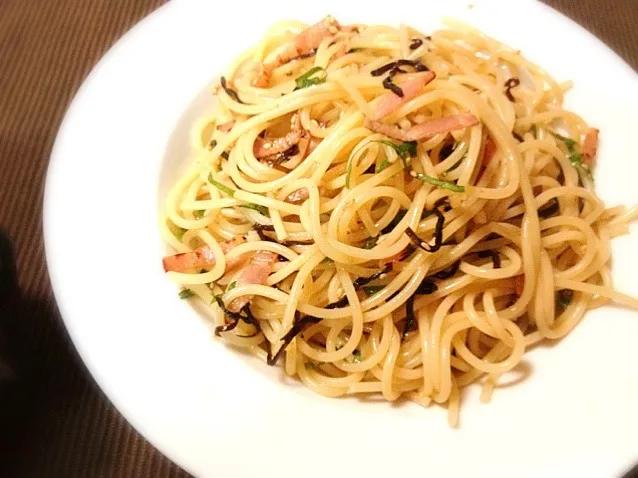 大葉と塩昆布の冷製パスタ|りょーこさん