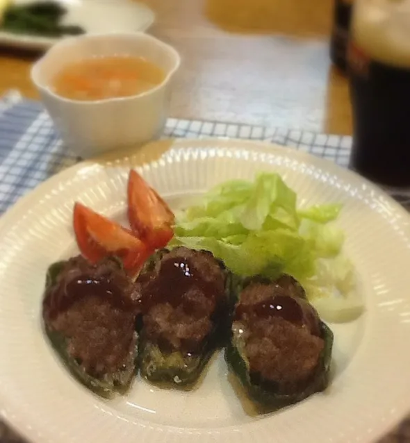 Snapdishの料理写真:ピーマンの肉詰め|ヴェローナのパン屋さんさん