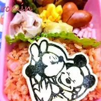 ミッキー♡ミニー海苔切り弁当