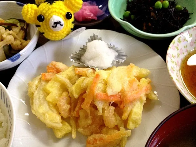 エビと野菜のかき揚げ天ぷら|いちこさん