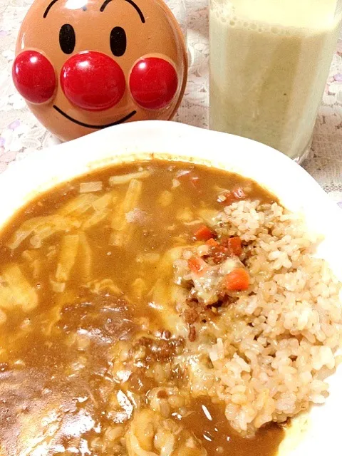 チーズカレー＆抹茶豆乳|Ｂ型だけどゴリラじゃないよさん