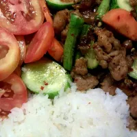 Spicy Stirred Veggies with Rice|Ubonwanさん