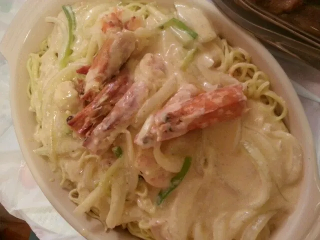 Braised prawns in noodle with cheese|Yipさん