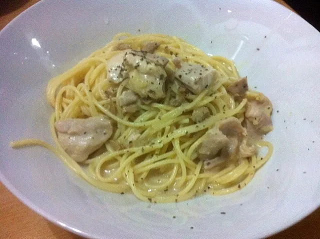 creamy chicken with spaghetti|jasonさん