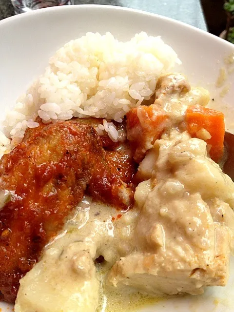 bbq wings curry and rice for staff meal|lauren shannonさん