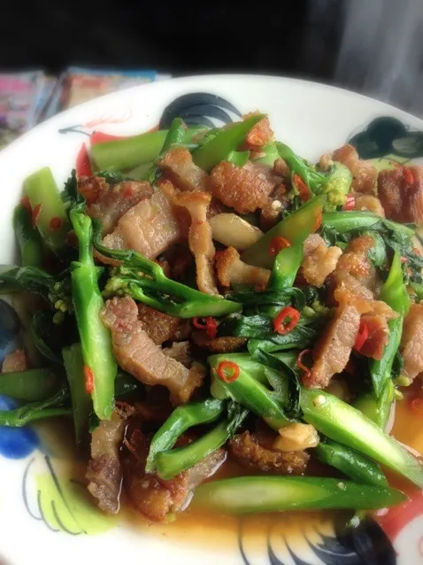 Stir Fried Roast Pork & Kale|Queenさん