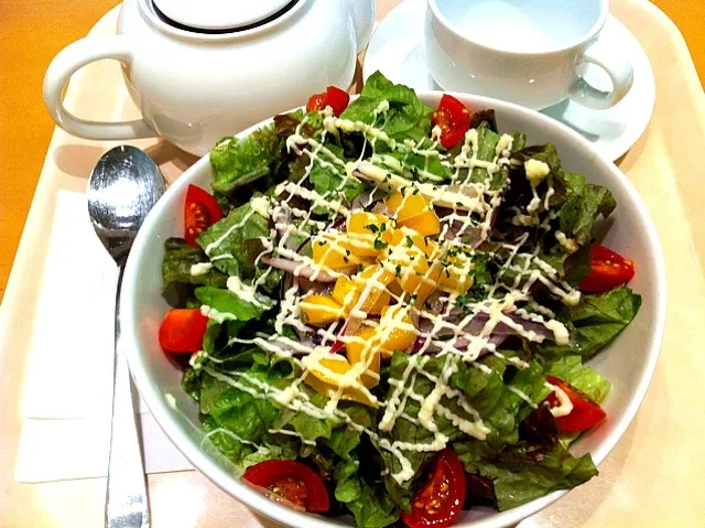 Snapdishの料理写真:野菜丼とジャスミン茶|まゆみさん