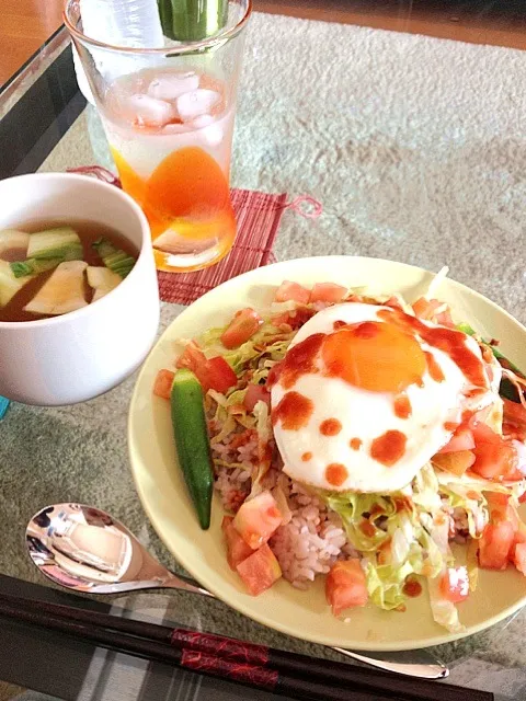 タコライス ちんげん菜の味噌汁|fujiさん