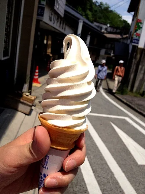 またソフトクリーム食っちゃった。はちみつ味。(๑′ᴗ‵๑)|ひろぱげさん