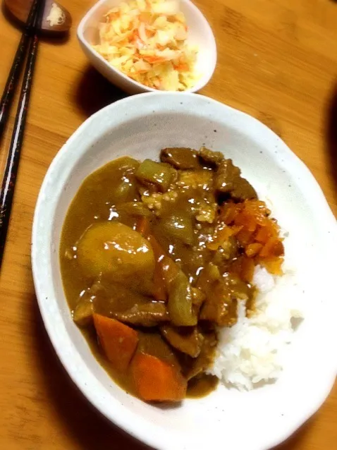 カレー、コールスロー|ぬまさん