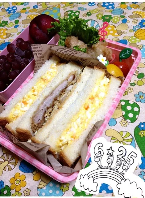 ☆母パンdeサンドイッチ弁当☆|ムンさん