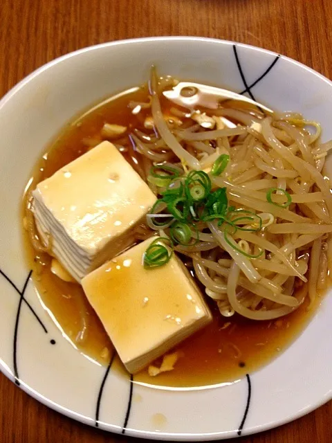 絹ごし豆腐ともやしのあんかけ煮|かまさん