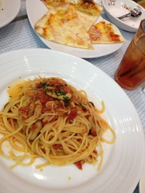 キノコとツナのトマトソースパスタ|さよさん