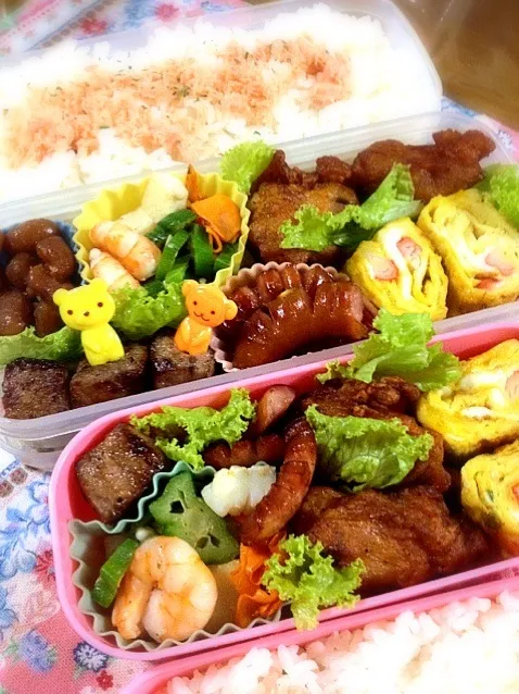 お弁当2人前 今日は☔|初味さん