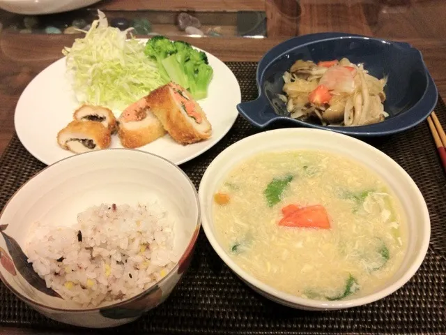 Snapdishの料理写真:メインは鶏胸肉のフライ|トラさん