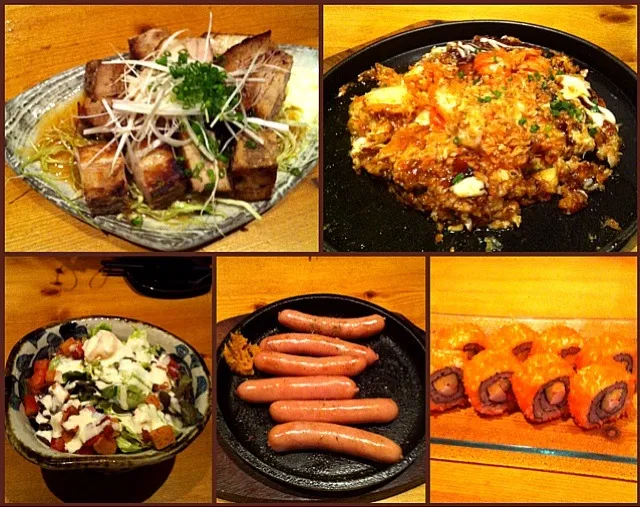 yakitori, chashu steak, okonomiyaki, caesar salad|nicky tangさん