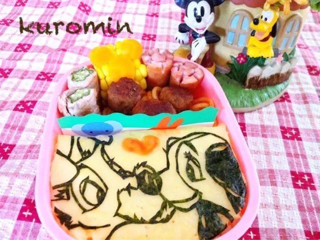 DISNEYわんわん物語🐶海苔切り弁当|くみ(•◡•)さん