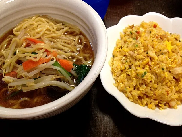 朝からラーメン＆チャーハン|プラムてつ。さん