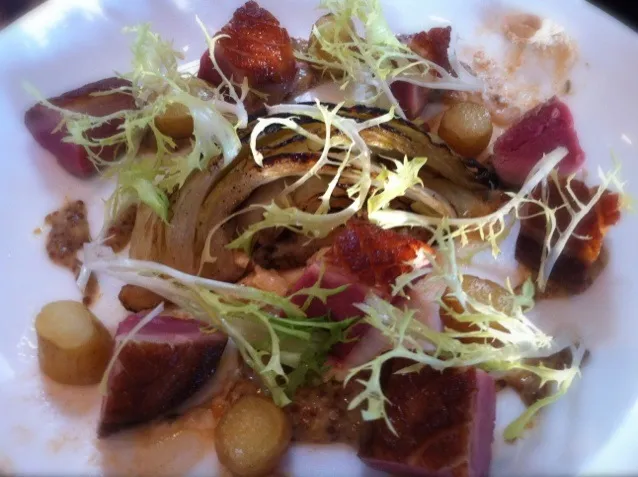 duck breast charred cabbage liptauer mustard|helsieさん