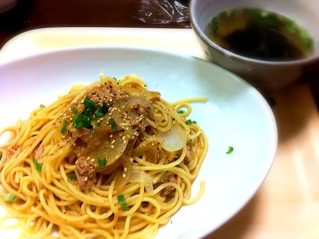 ツナと玉ねぎの和風パスタ|けんママさん