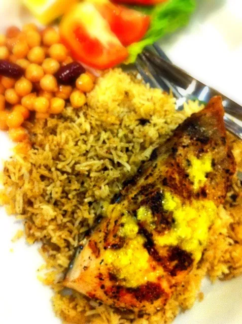 grilled fish and pilaf|karen limさん