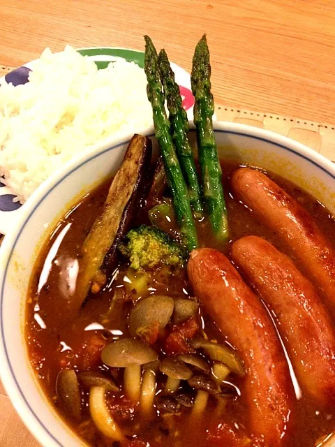 Snapdishの料理写真:スープカレーウインナートッピング|ayuさん