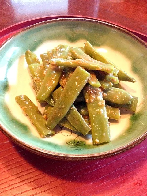 インゲン豆のゴマ味噌和え|ゆ♡き♡えさん
