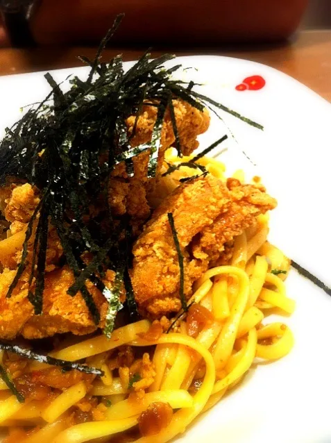 crispy chicken aglio olio|Tinky 🍒さん