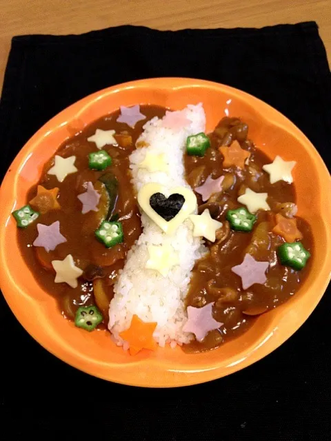 夏野菜カレー（七夕）ちび達用|かなひなママさん