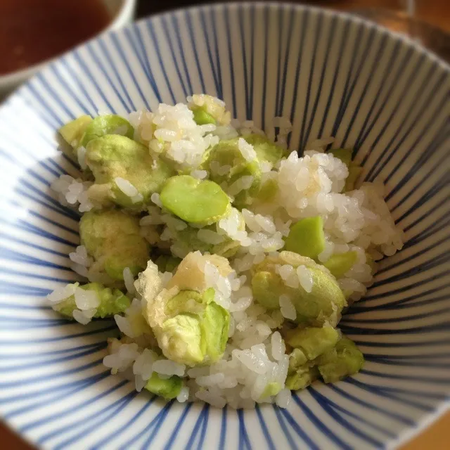 Snapdishの料理写真:そら豆かき揚げの混ぜご飯|naospicさん