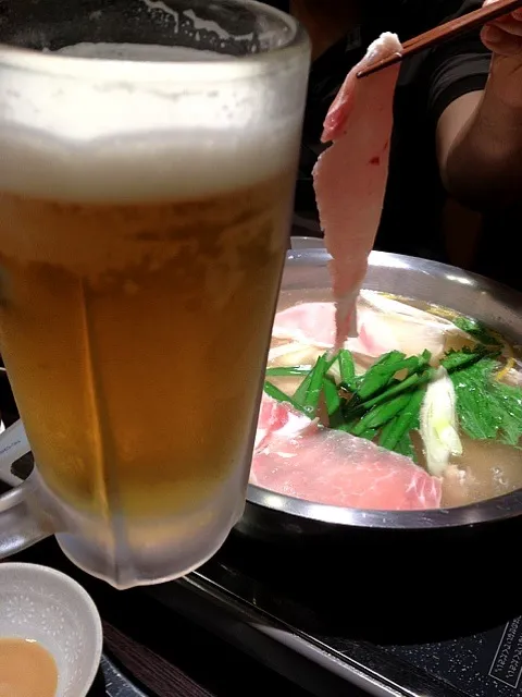 しゃぶしゃぶとビール！|のぶコさん