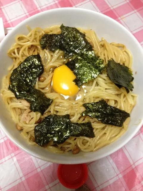 納豆パスタ|まほたんさん