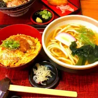 うっどーんかつ丼定食☆|くまクマさん