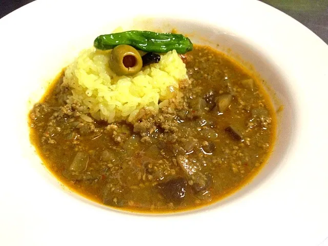 Snapdishの料理写真:ナスのキーマカレー|din maoさん