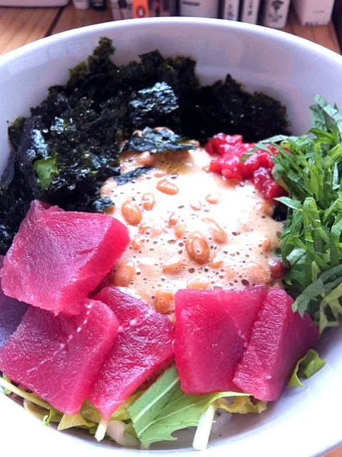 今週の限定メニュー納豆マグロ丼|はなさん