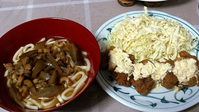 チキン南蛮＆肉ごぼううどん|kn528さん