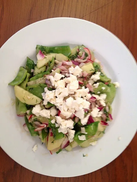 snap pea, cucumber and radish salad with feta|Kara L. DeDonatoさん