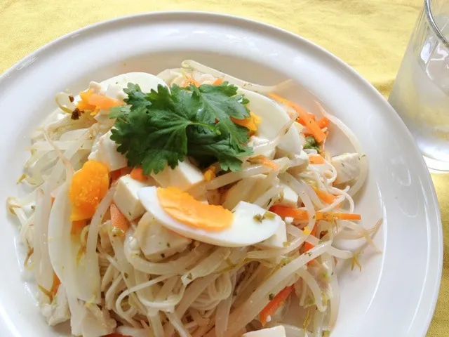 先ほどのメキシカンオイルを使ってサラダ素麺。爽やか☆|松浦有里さん