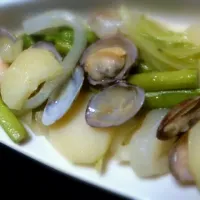 あさりと野菜のワイン蒸し|みずえさん