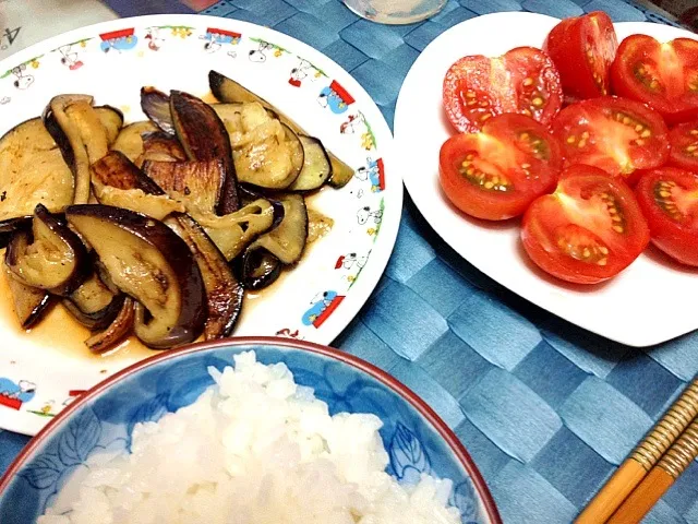 ナス焼きにオリーブかけトマト|Sakuraさん